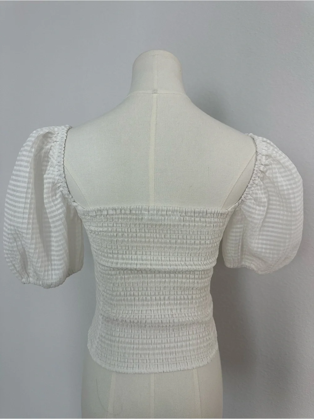 ASTR The Label White Puff Sleeve Bustier Corset Top XS Cottagecore